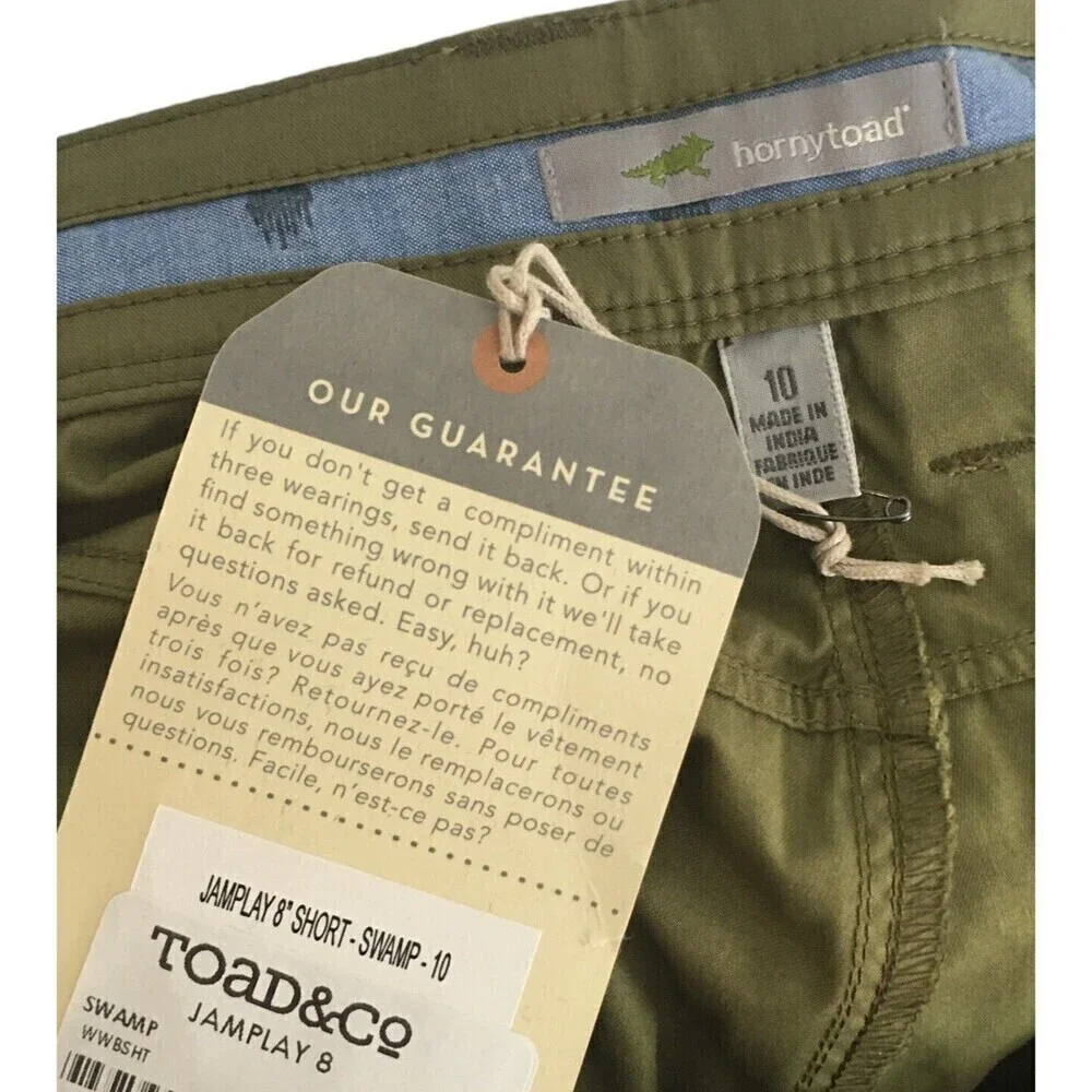 Horny Toad Jamplay 8” Shorts Women's Size 10 Swamp Green Hiking Walking NEW